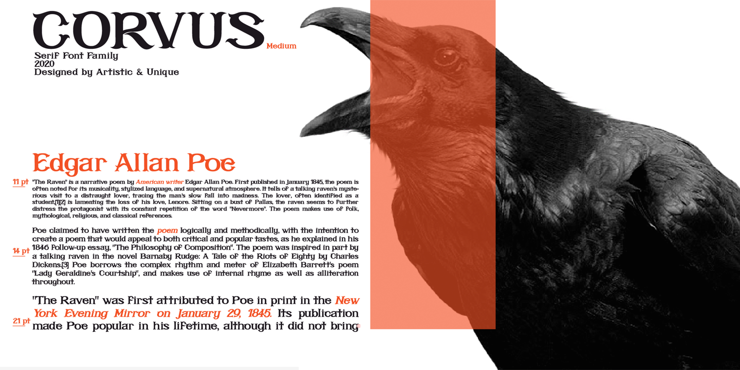 Przykładowa czcionka Corvus #7